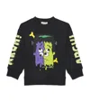 Stella Mccartney Black Sweatshirt For Boy With Frankestein Print In Black