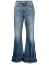 Stella Mccartney Blue Flared Cropped Jeans In Blue