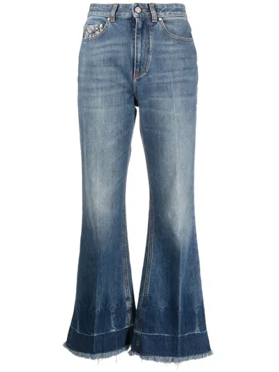 STELLA MCCARTNEY FRAYED-EDGE CROPPED JEANS