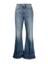 Stella Mccartney Blue Flared Cropped Jeans In Light Wash