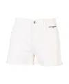 Stella Mccartney Frayed Hem Denim Shorts In White
