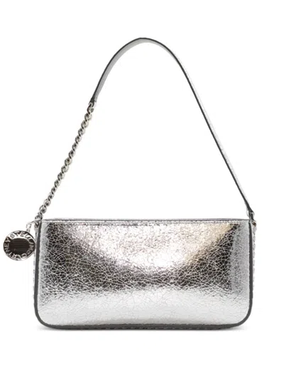 Stella Mccartney Silver Cracked Metallic Alter Mat Bag In 8101 Silver