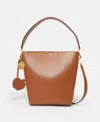 Stella Mccartney Frayme Bucket Tote Bag In Tan Brown
