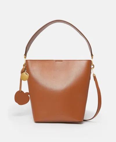 Stella Mccartney Frayme Bucket Tote Bag In Tan Brown