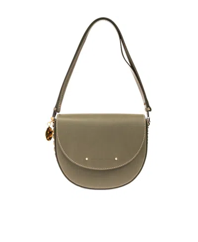 Stella Mccartney Frayme Chain Detailed Shoulder Bag In Brown