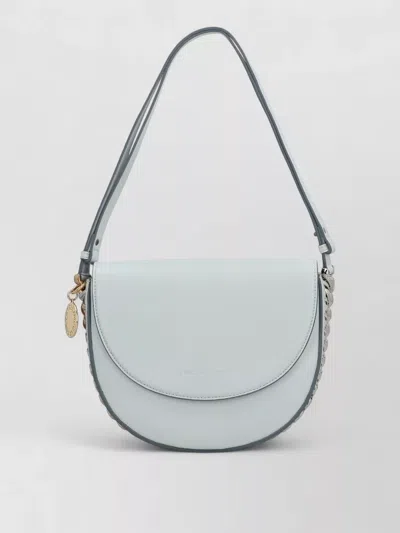 Stella Mccartney Frayme Chain Shoulder Bag Medium Flap In Blue