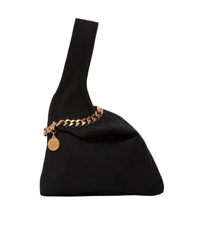 Stella Mccartney Frayme Chain-link Clutch Bag In Black