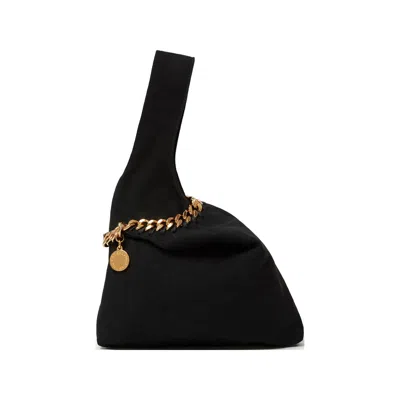 Stella Mccartney Frayme Chain-link Clutch Bag In Black