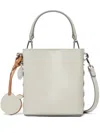 Stella Mccartney Frayme Logo-charm Bucket Bag In White