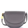 Stella Mccartney Frayme Flap Shoulder Bag Faux Leather Medium In Grey