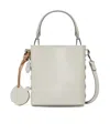 Stella Mccartney Frayme Logo-charm Bucket Bag In White