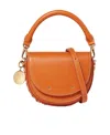 Stella Mccartney Frayme Logo-charm Shoulder Bag In Orange