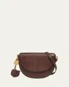 Stella Mccartney Frayme Scale-embossed Shoulder Bag In Chocolate Brown