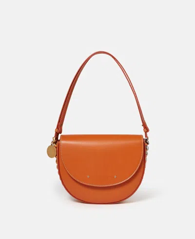 Stella Mccartney Frayme Medium Flap Shoulder Bag In Flamingo