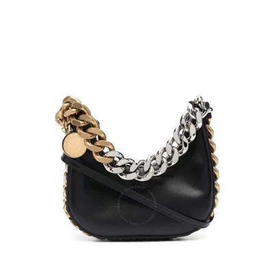 Stella Mccartney Frayme Zip Mini Shoulder Bag In Nero