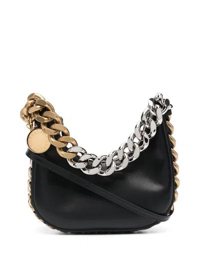 Stella Mccartney Frayme Zip Mini Shoulder Bag In Nero