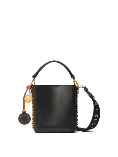 Stella Mccartney Frayme Mirum Mini Bucket Bag In Black