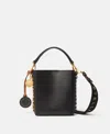 Stella Mccartney Frayme Mirum Mini Square Bucket Bag In Black