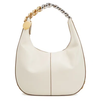Stella Mccartney Frayme Small Faux Leather Shoulder Bag In Metallic