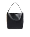 Stella Mccartney Frayme Stud-embellished Tote Bag In Black