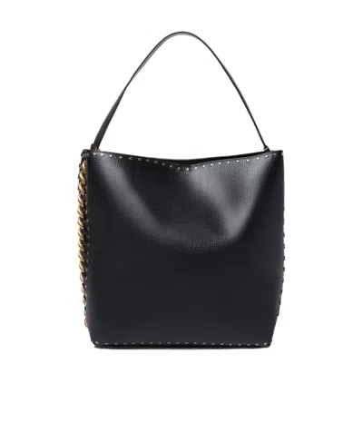 Stella Mccartney Frayme Stud-embellished Tote Bag In Black