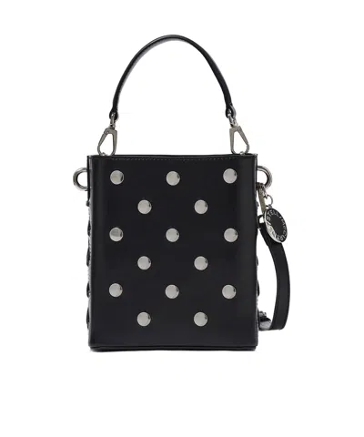 Stella Mccartney Frayme Studded Small Shoulder Bag In Black