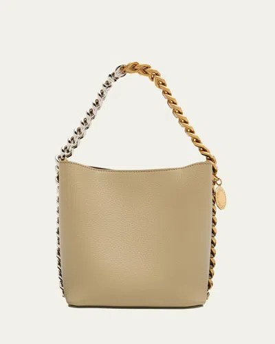 Stella Mccartney Frayme Vegan Leather Bucket Bag In Bamboo