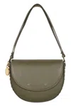 Stella Mccartney Frayme Vegan Leather Shoulder Bag In Green