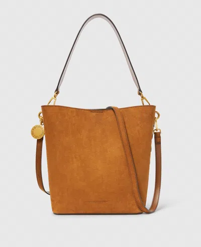 Stella Mccartney Frayme Whipstitch Crossbody Tote Bag In Brandy