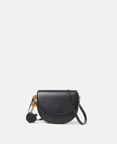 Stella Mccartney Frayme Whipstitch Shoulder Bag In Midnight Black