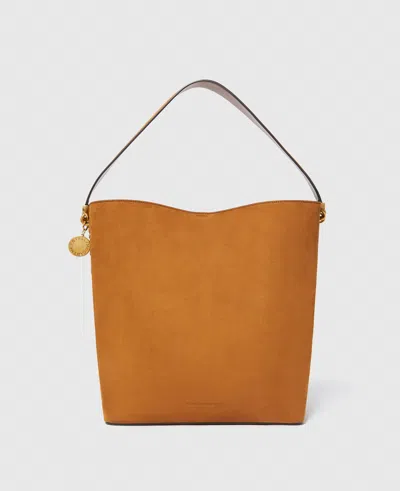 Stella Mccartney Frayme Whipstitch Tote Bag In Brandy