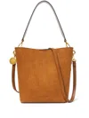 Stella Mccartney Frayme Whipstitch Crossbody Tote Bag In Brown