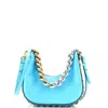 Stella Mccartney Frayme Zipped Hobo Bag Faux Leather Mini In Blue