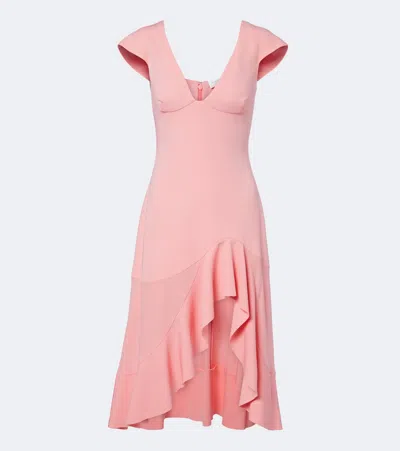 Stella Mccartney Frill Trim Midi Dress In Pink