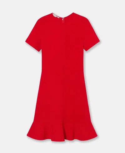 STELLA MCCARTNEY FRILLED SHORT SLEEVE MIDI DRESS