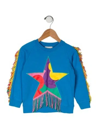 Pre-owned Stella Mccartney Babies' Fringe Accent Cotton Sweatshirt In Blue