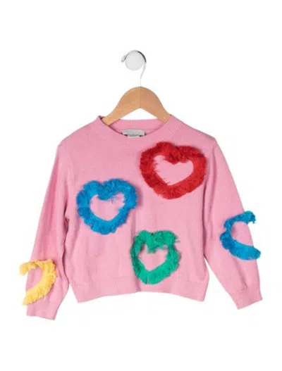 Pre-owned Stella Mccartney Babies' Fringe Accent Sweater In Pink