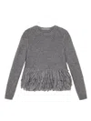 Stella Mccartney Feather Peplum Knitted Wool Sweater