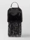 Stella Mccartney Limited-edition Falabella Sequin Fringe Tiny Tote Bag In Black