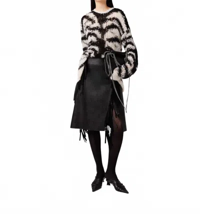 Stella Mccartney Fringe Skirt In Midnight Black