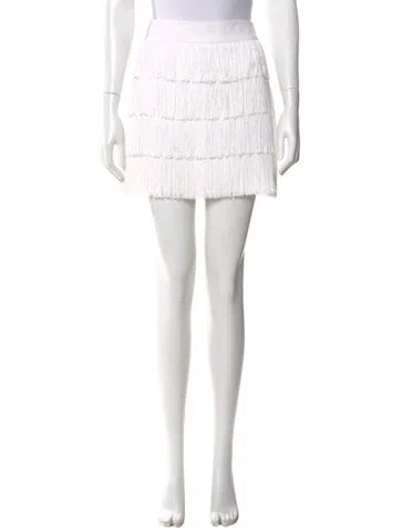 Pre-owned Stella Mccartney Fringe Trim Accent Mini Skirt In Neutral