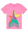 Stella Mccartney Fringe-trimmed Cotton T-shirt In Pink