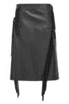 Stella Mccartney Fringed Alter Mat Skirt In Black