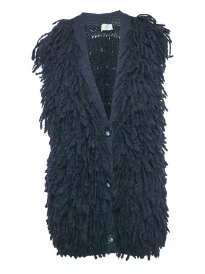 Pre-owned Stella Mccartney Fringed Cardigan In Blue