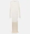 Stella Mccartney Fringed Crochet Maxi Dress In White
