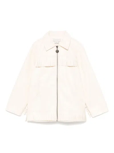 Stella Mccartney Kids' Fringed Jacket In White