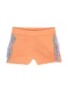 Stella Mccartney Fringed Jersey Shorts In Orange
