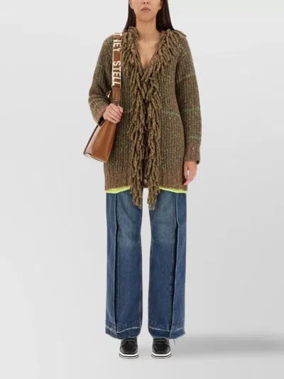 Stella Mccartney Fringed Longline Knit Cardigan