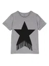 Stella Mccartney T-shirt In Cotone Con Stella E Frange In Gray