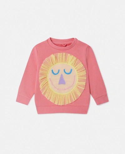 Stella Mccartney Kids' Fringed Sunshine Sweatshirt In Fuchsia